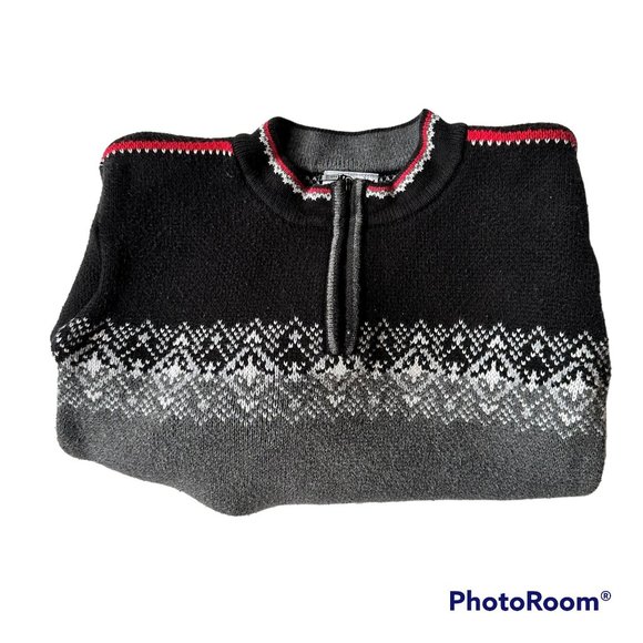 Hanna Andersson Nordic Fair Isle Sweater Unisex Kids Sz 5 110cm 1/4 Zip - Picture 3 of 12